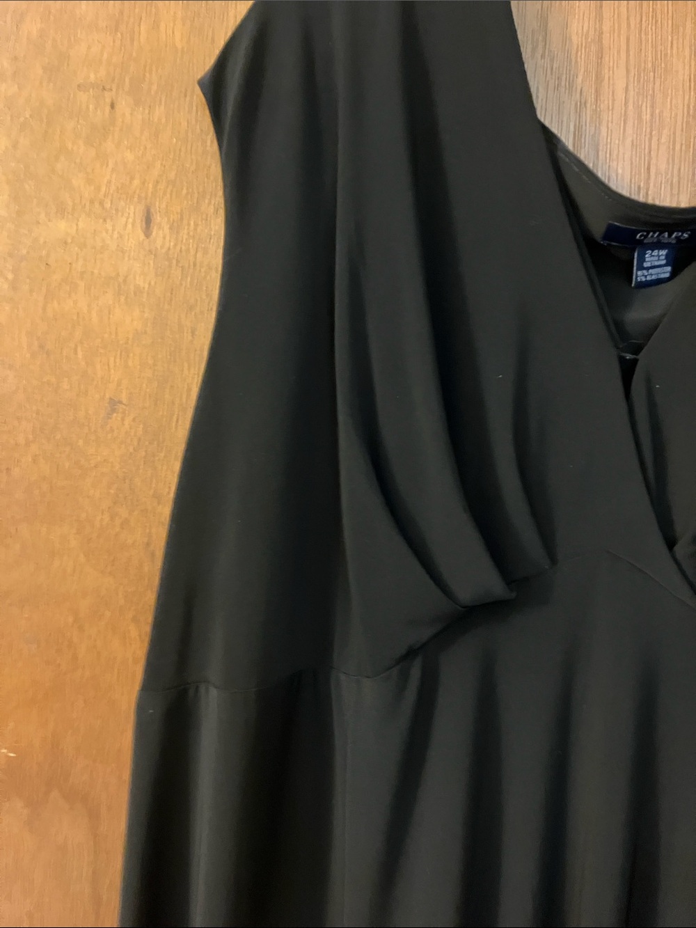 Chaps Black Sleeveless V-Neck Maxi Dress - Picture 3 of 4